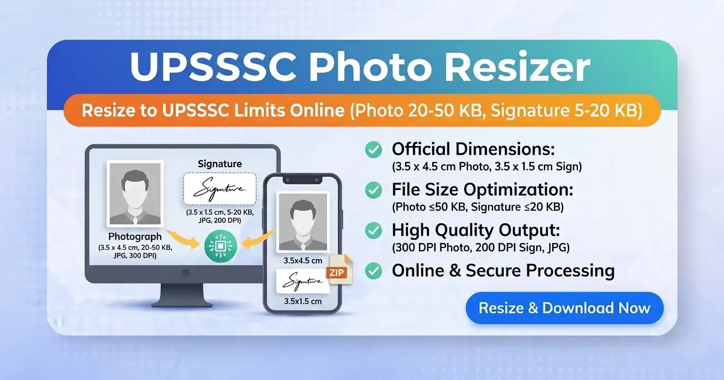 UPSSSC Photo Resizer tool – resize photo and signature online free