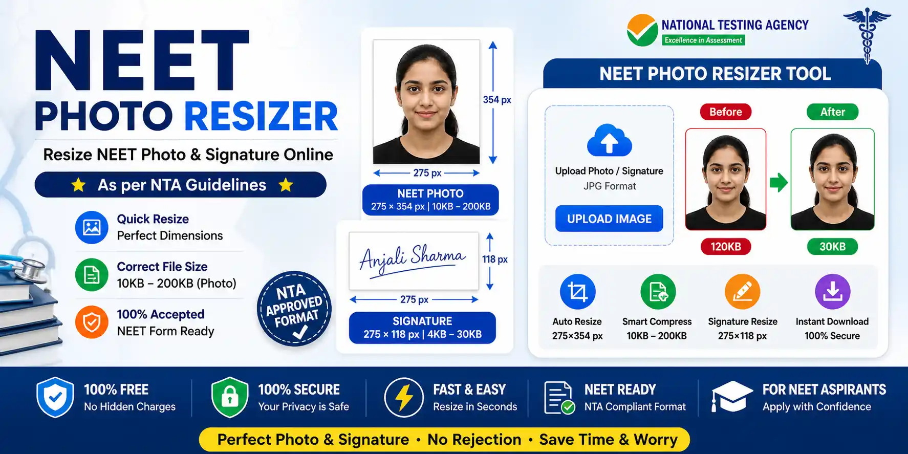 NEET Photo Resizer tool – resize photo and signature online free