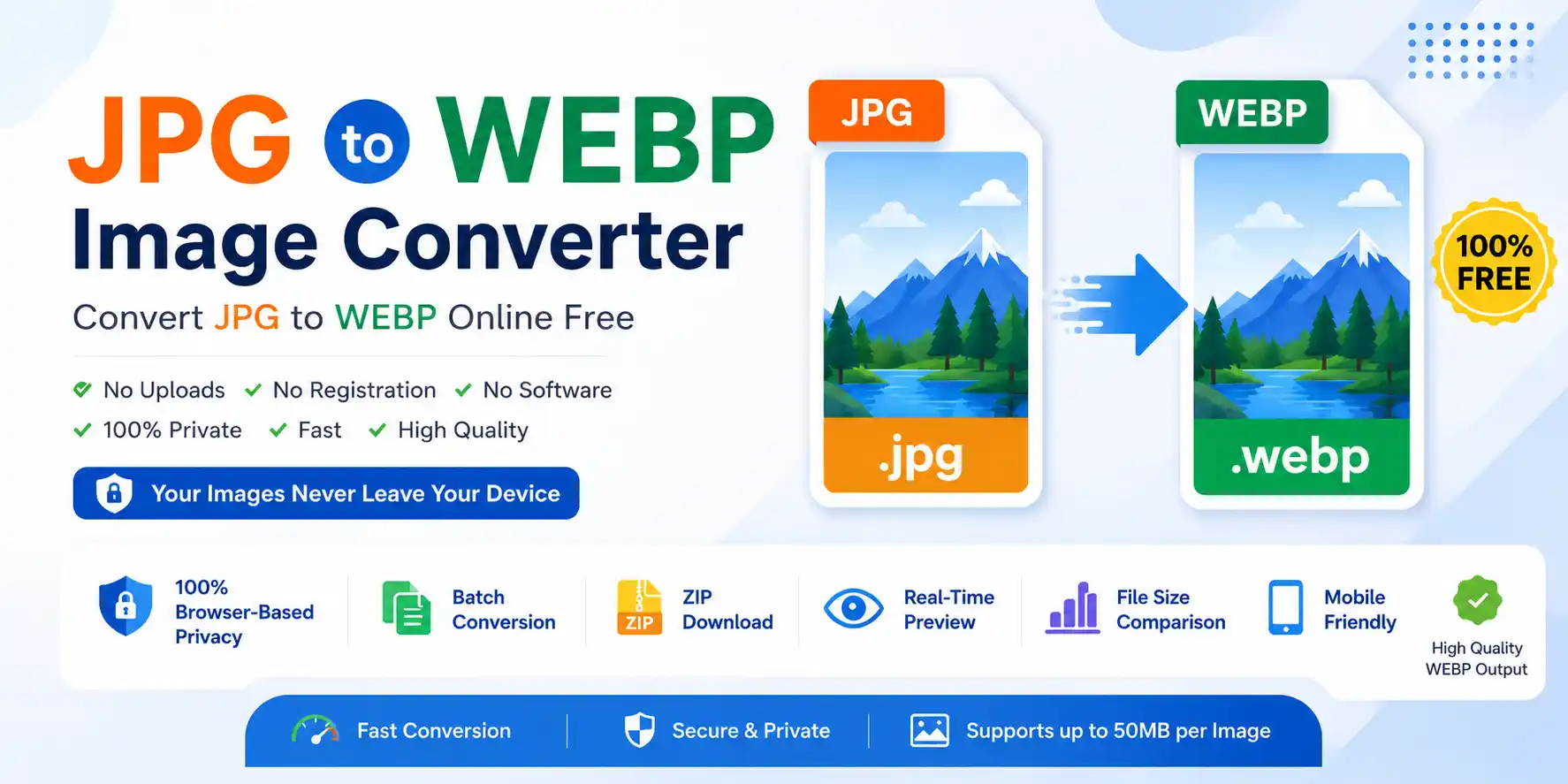 JPG to WEBP Image Converter – Convert JPG to WEBP online free tool