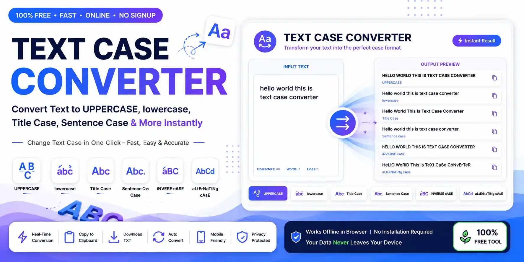 Text Case Converter Tool - Convert Text to Uppercase, Lowercase, Title Case & More