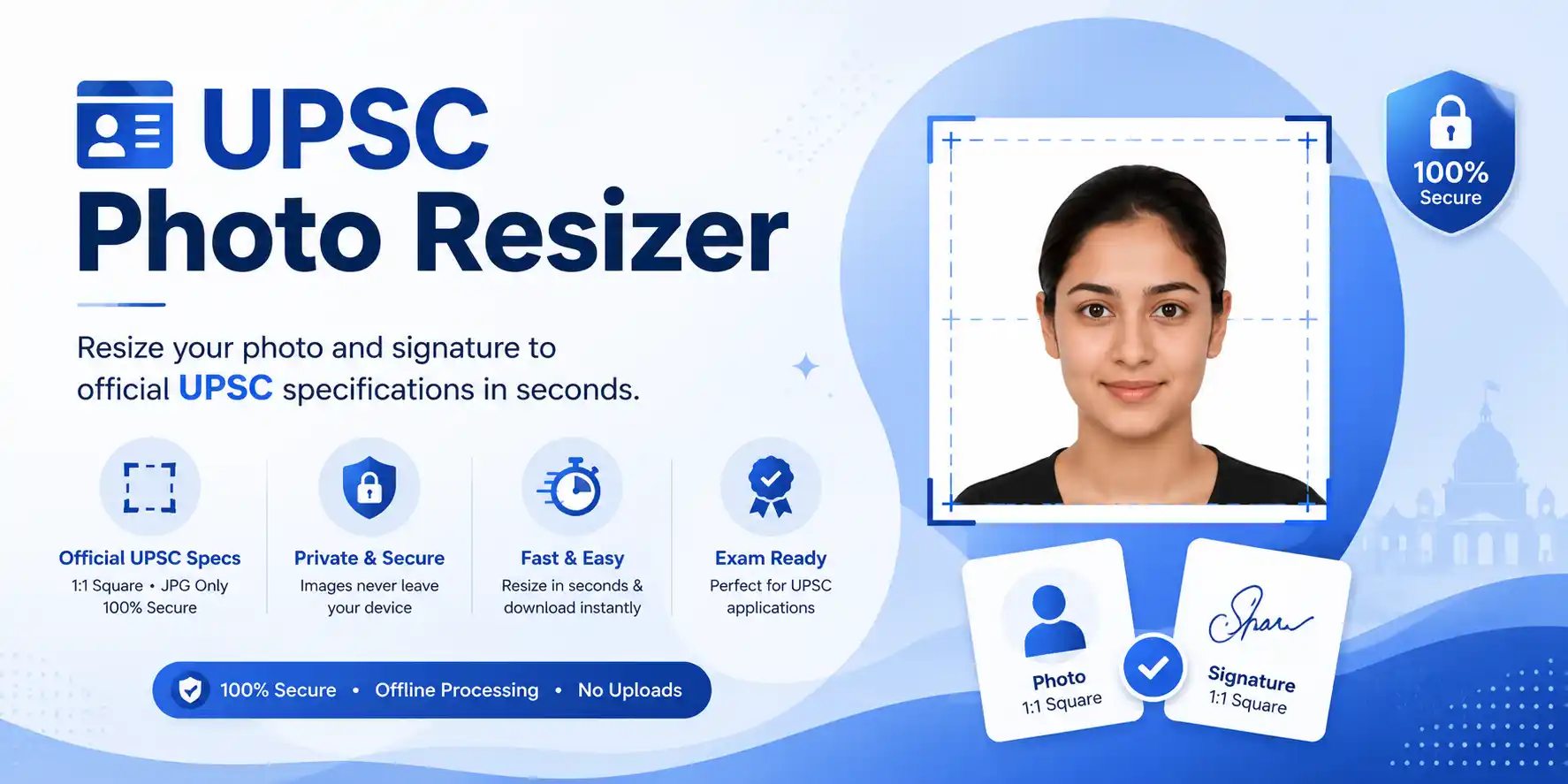 UPSC Photo Resizer tool – resize photo and signature online free