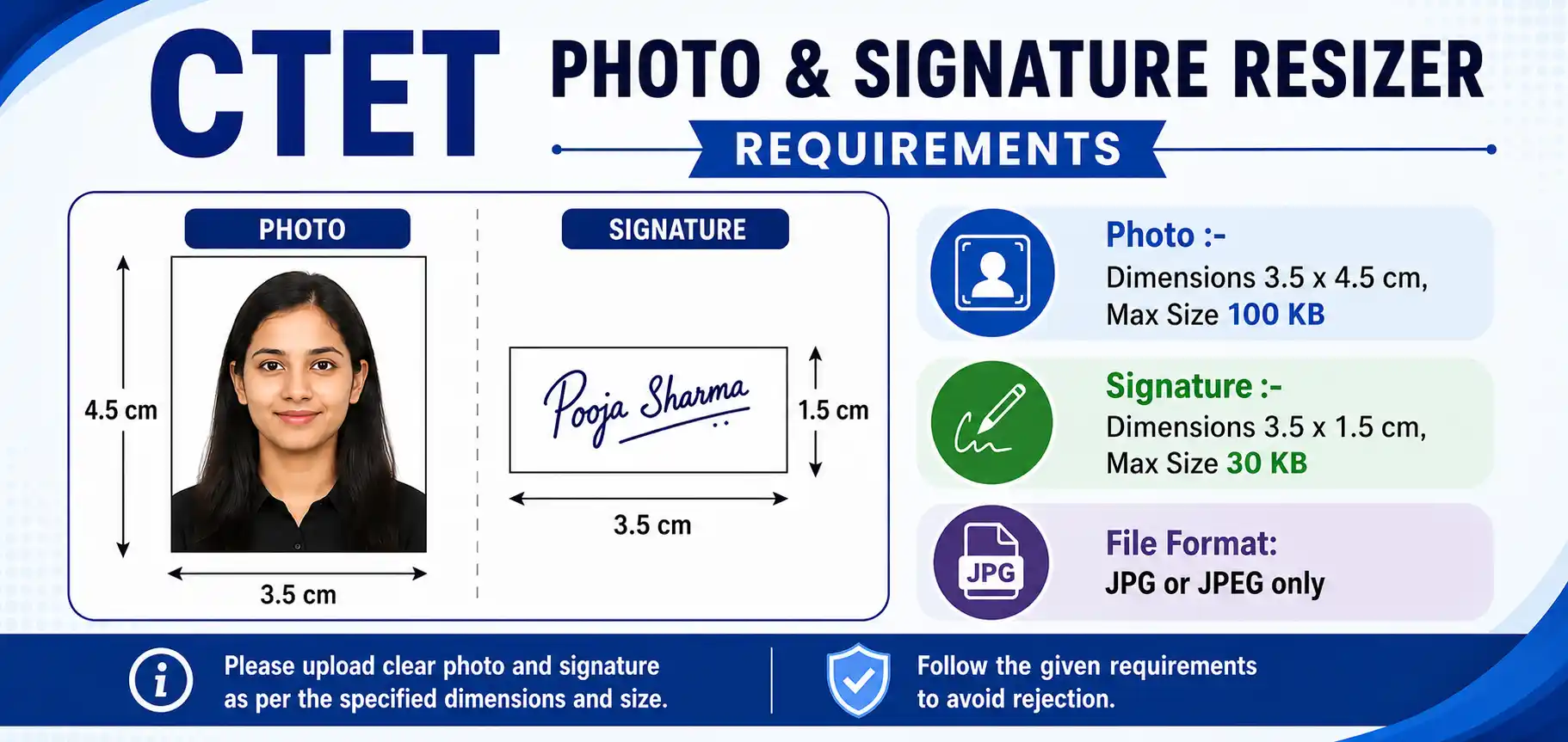 CTET Photo Resizer tool – resize photo and signature online free