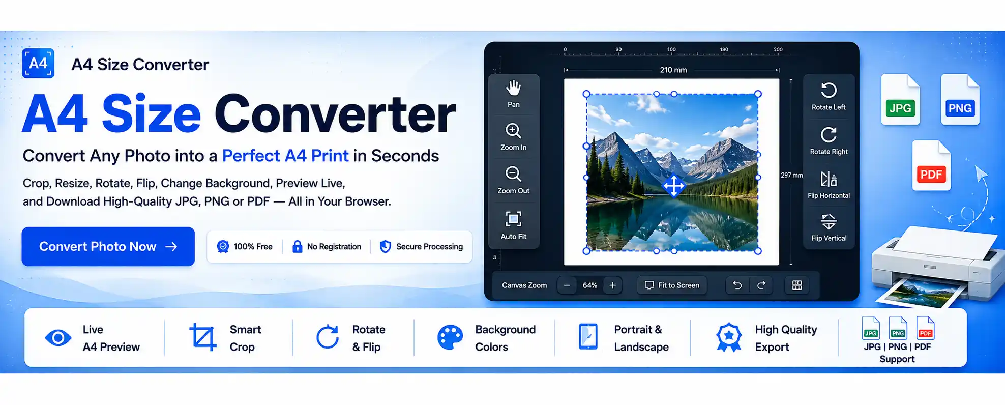 A4 Size Converter tool – resize photos for A4 printing online
