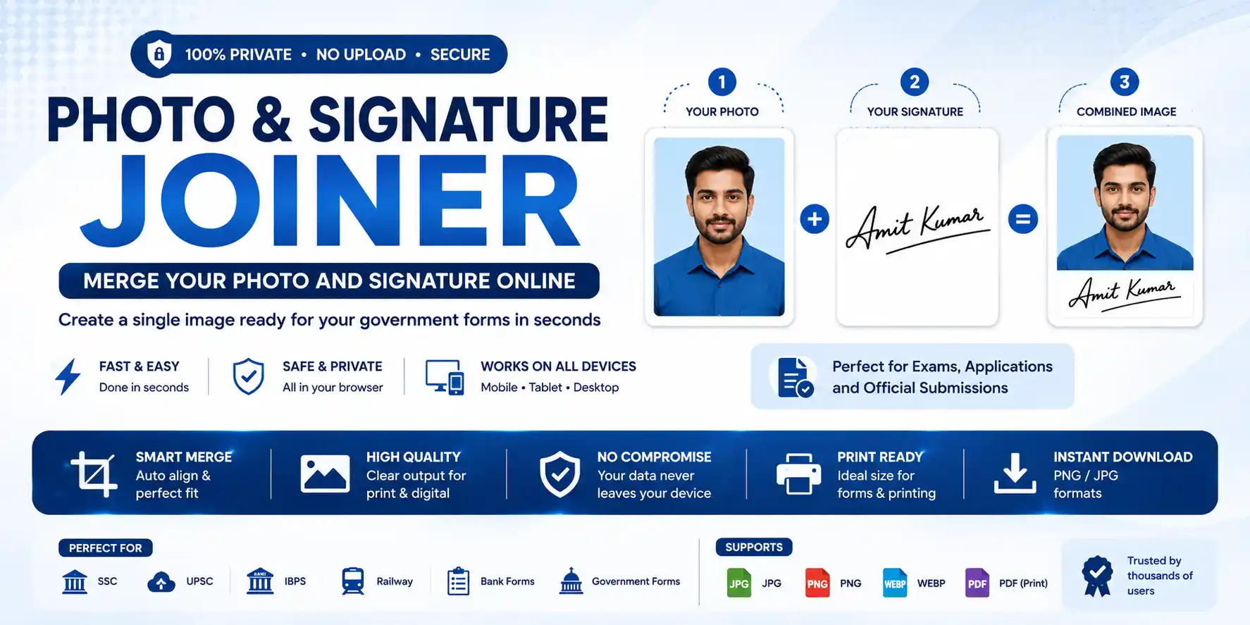 Photo & Signature Joiner Tool - Merge Photo and Signature Online